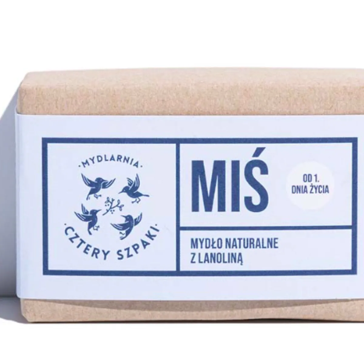 Cztery Szpaki - Miś z Lanoliną - Naturalne, delikatne mydło w kostce dla dzieci 110g
