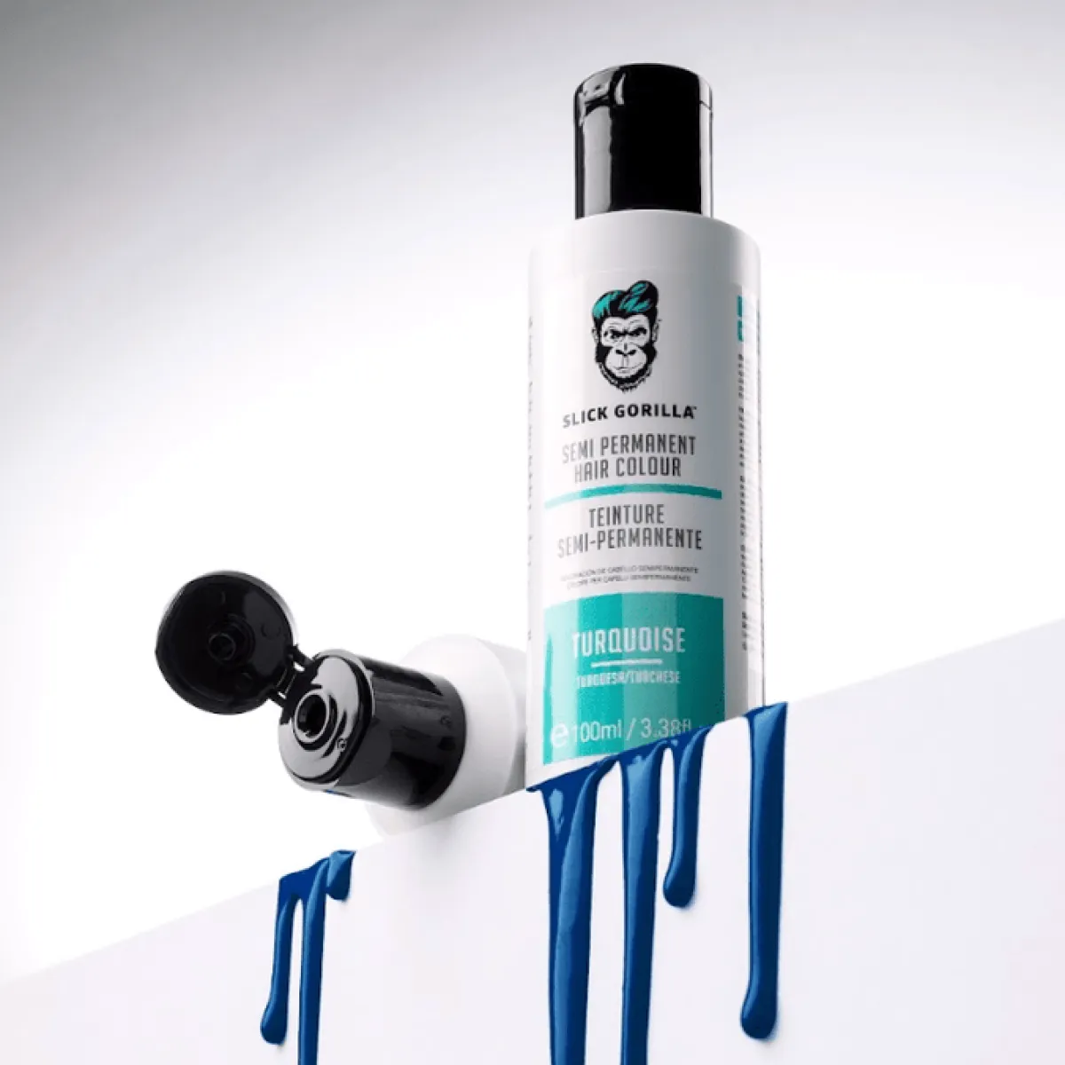 Slick Gorilla - Semi Permanent Hair Colour, Turquoise - Męska farba w turkusowym kolorze do włosów rozjaśnianych 100ml