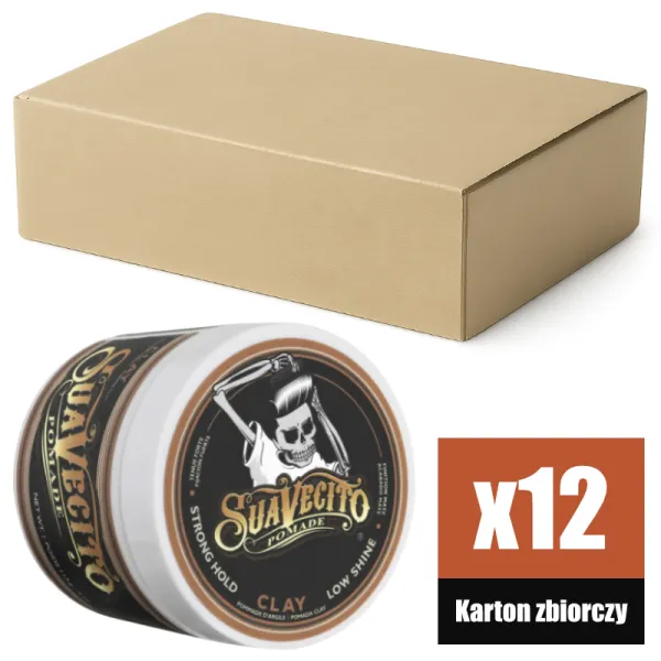 Suavecito - Clay Pomade - Glinka do włosów KARTON 12x113g