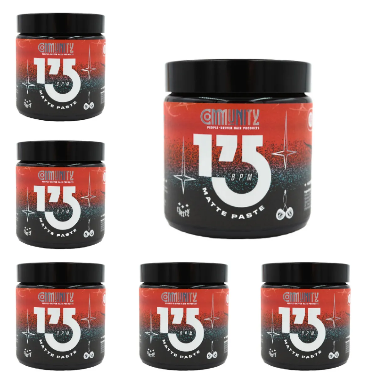 Community  - Matte Paste 175 BPM  - ZESTAW 6x65g matowa pasta do włosów