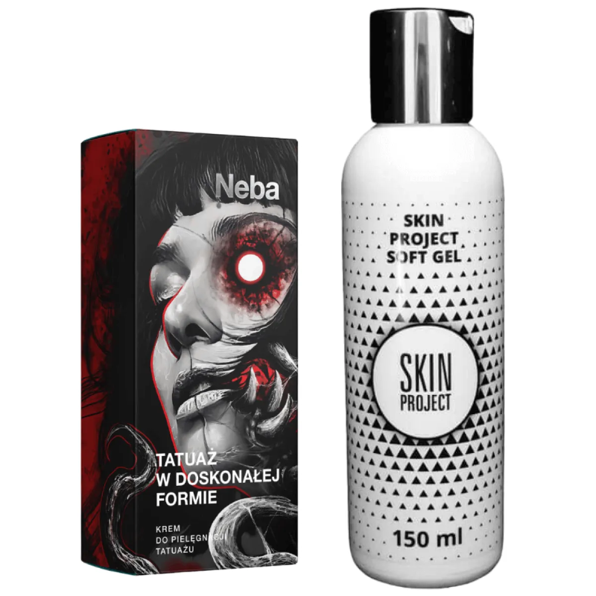 SkinProject - Żel do Mycia Tatuażu 150ml i Neba - Krem Do Tatuażu 50ml  - Zestaw