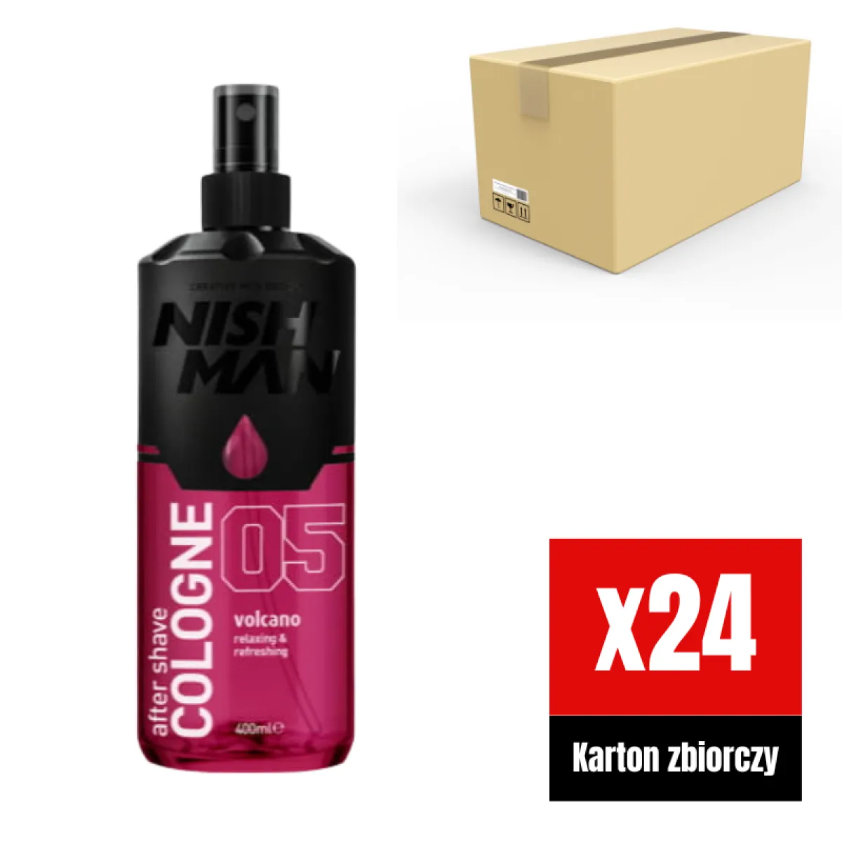 Nishman - 05 Volcano - Aftershave, Woda po goleniu KARTON 24x400ml