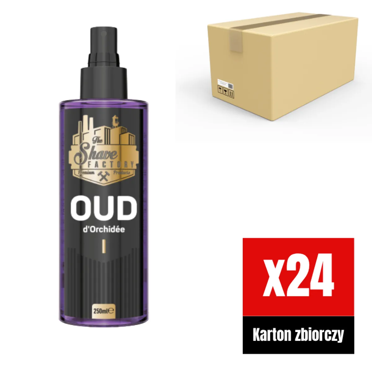 The Shave Factory - OUD I d'Orchidée After Shave Cologne - Perfumowana Woda po Goleniu KARTON 24x250ml