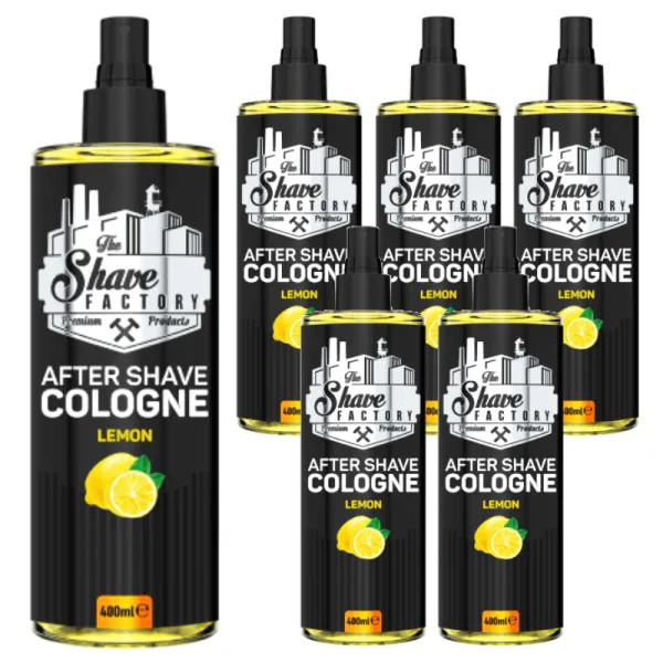 The Shave Factory - Lemon 13 After Shave Cologne Spray - Perfumowana Woda Kolońska po Goleniu - Pakiet 6x400ml