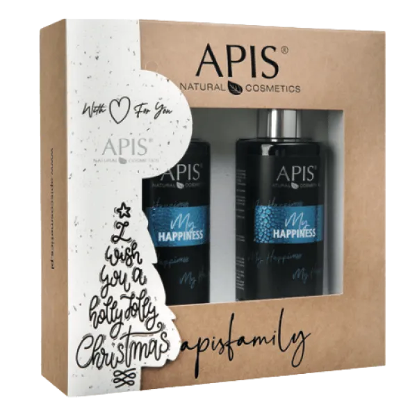 Apis - My Happiness Nawilżający żel pod prysznic 300ml, balsam do ciała i dłoni 300ml - Zestaw Świąteczny
