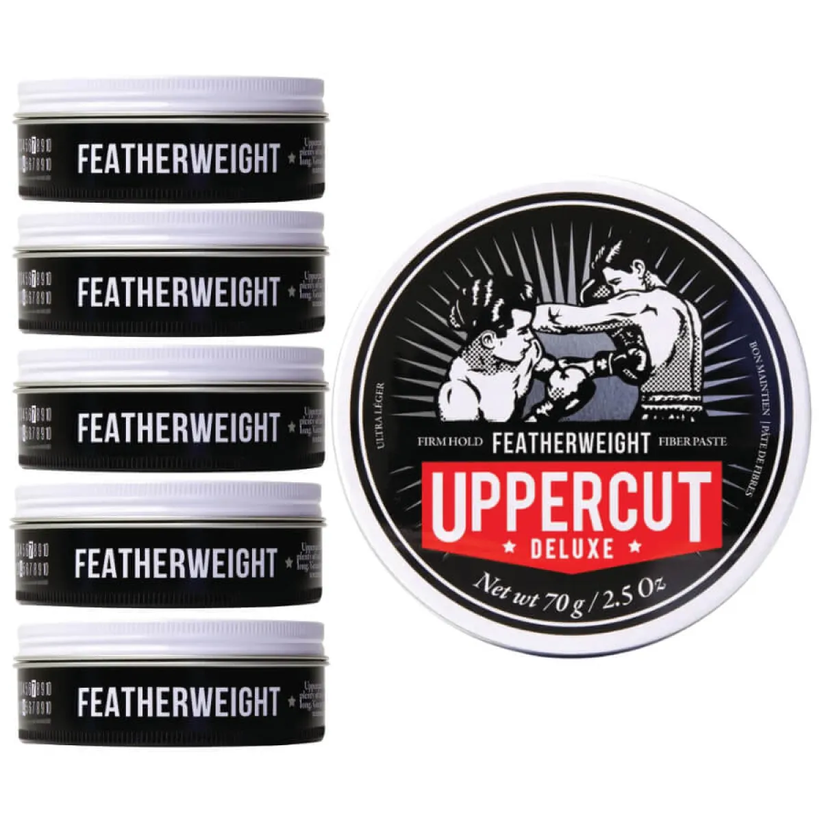 Uppercut Deluxe - Pakiet Featherweight Pomade - Wodna pomada do włosów 6 szt.