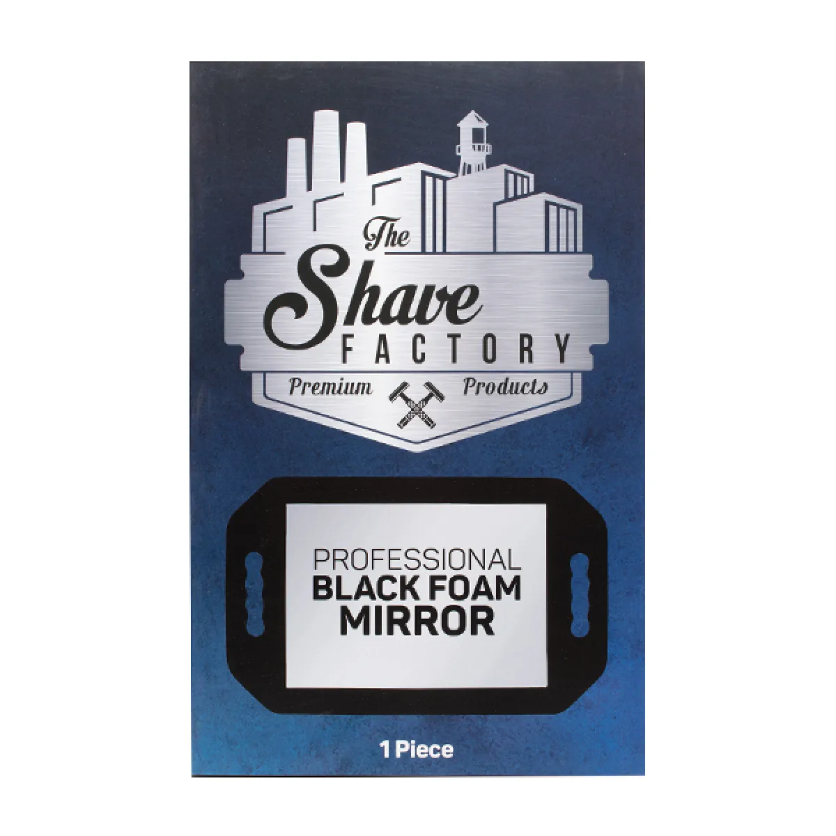 The Shave Factory - Black Foam Mirror - Czarne lusterko fryzjerskie w miękkiej oprawie z pianki