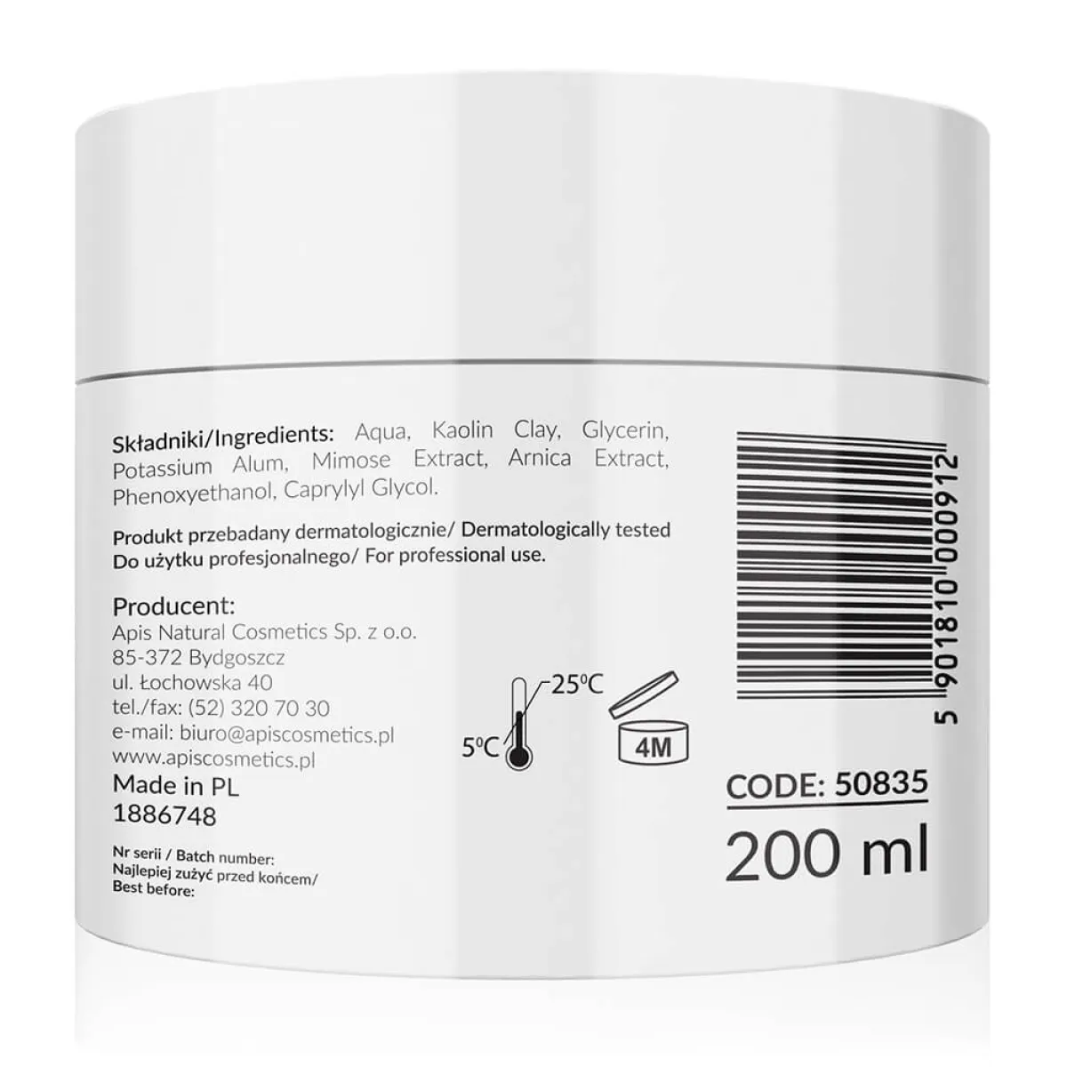 Apis - Maska łagodząca po zabiegu kwasami 200ml