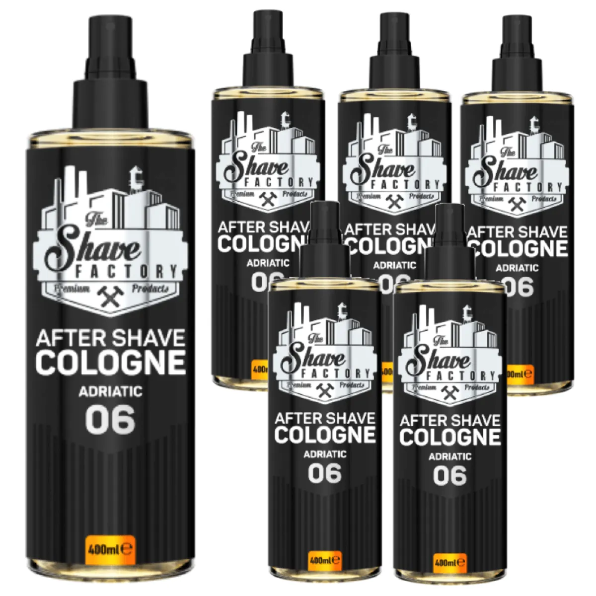 The Shave Factory - Adriatic 06 After Shave Cologne Spray - Perfumowana Woda Kolońska po Goleniu - Pakiet 6x400ml
