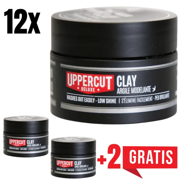 Uppercut Deluxe - Clay Pomade - Pomada, glinka do włosów 25ml ZESTAW 12+2