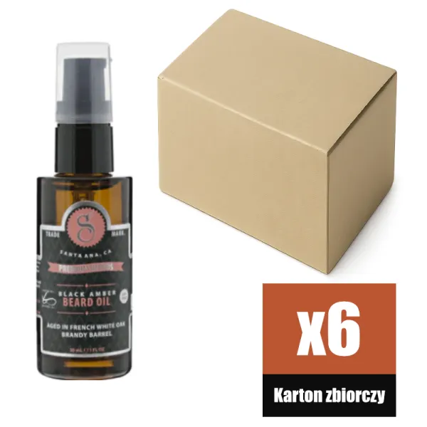Suavecito - Premium Blends Black Amber - Olejek do brody KARTON 6x30ml