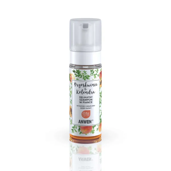 Anwen - Brzoskwinia i Kolendra - Szampon do włosów, Do suchej i wrażliwej skóry głowy 170ml