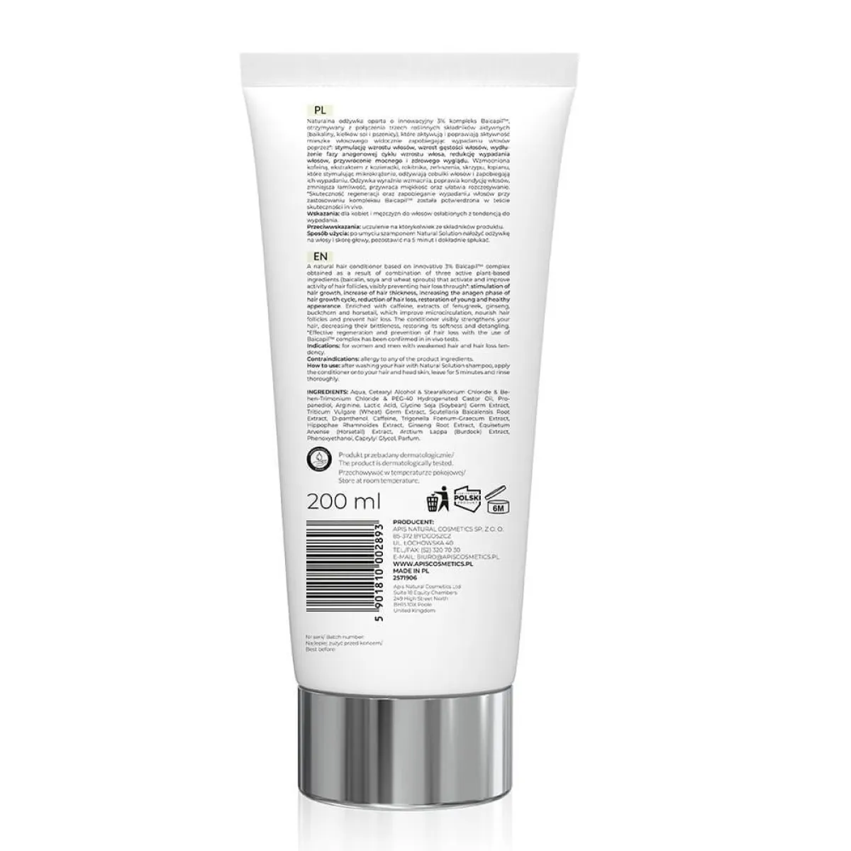 Apis - Natural Solution 3% Baicapil - Odżywka wzmacniająca przeciw wypadaniu włosów 200ml