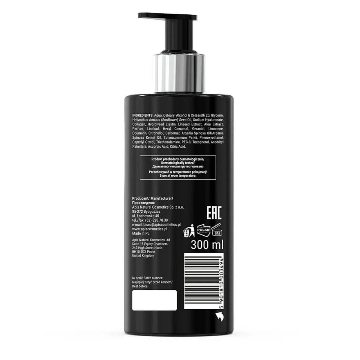 Apis - Action For Men - Pielęgnacyjny krem do ciała i dłoni 300ml