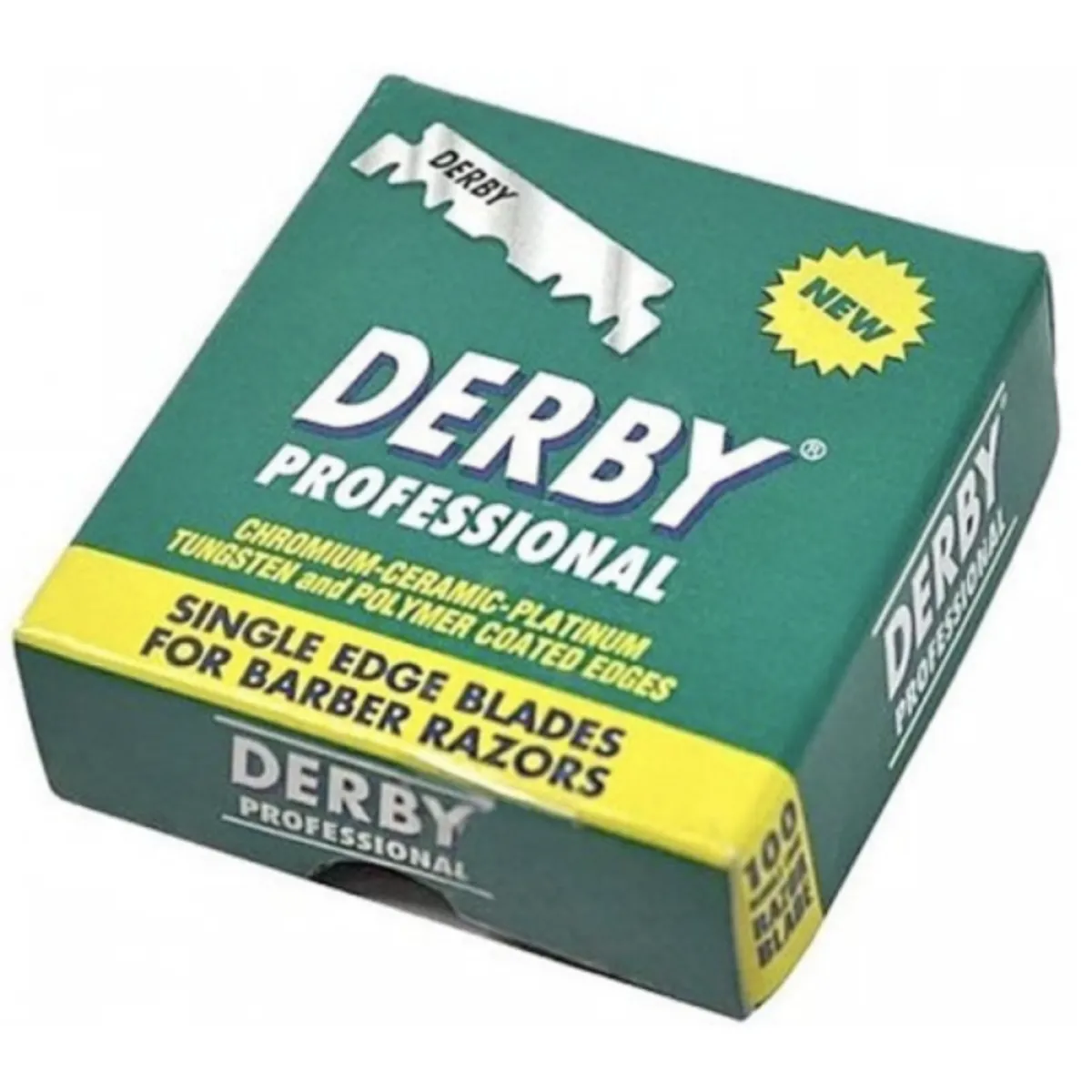 Derby - Platinum Half Blades Green - Żyletki połówki do golenia brzytwą 100szt.