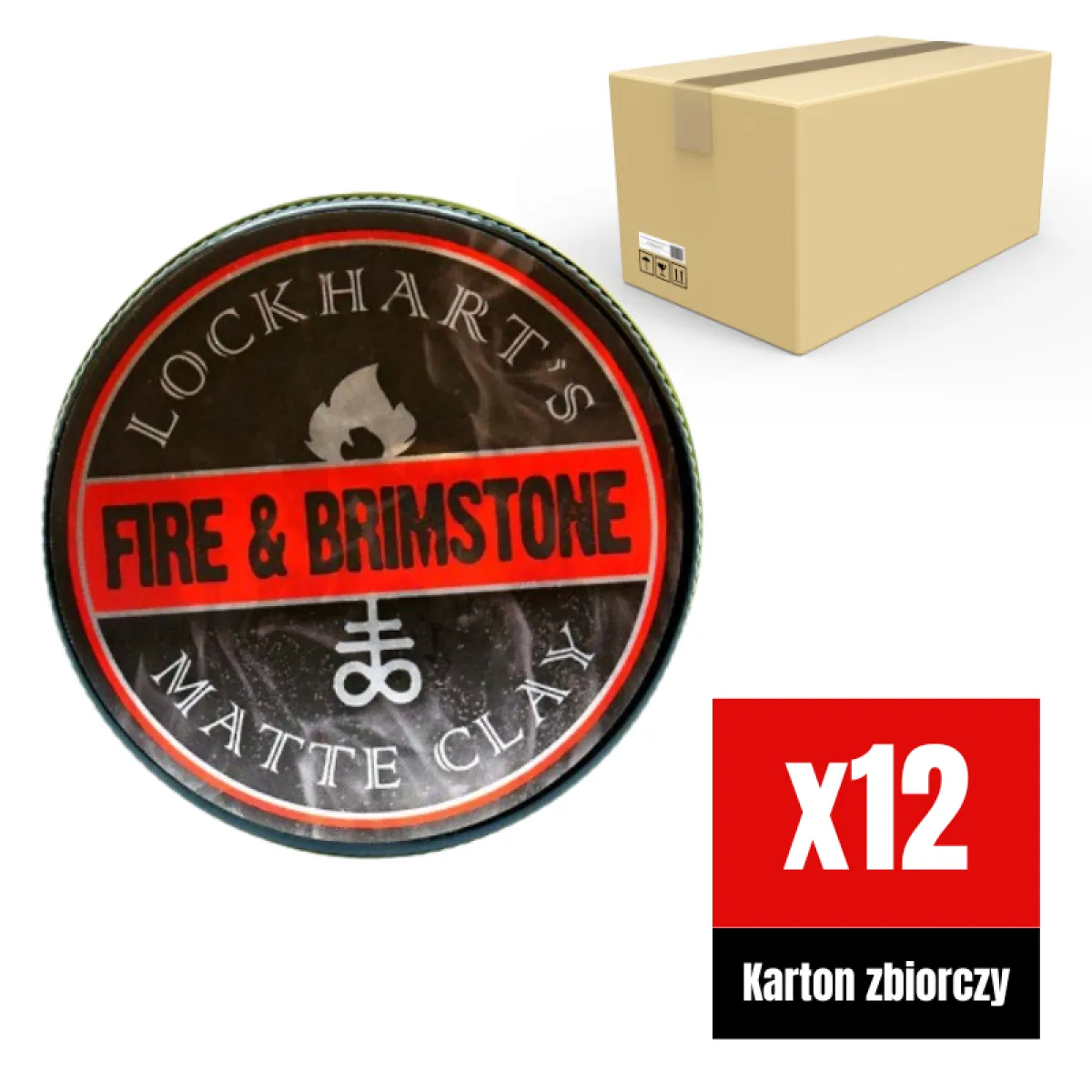 Lockhart's - Fire & Brimstone - Matte clay -  Glinka do włosów KARTON 12x105g