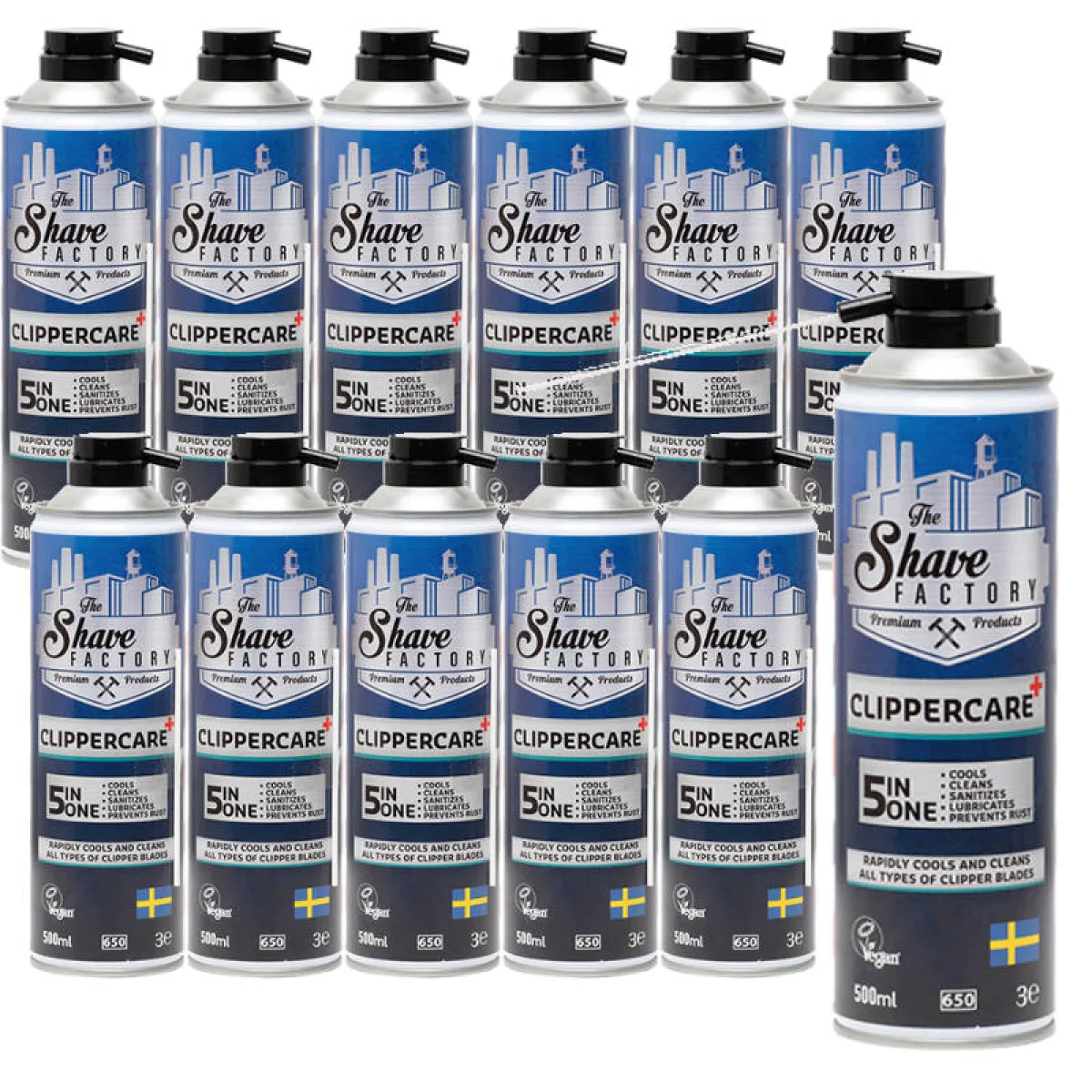 The Shave Factory - Clippercare Spray 5in1 - Spray do maszynek 5w1 PAKIET 10x 500ml