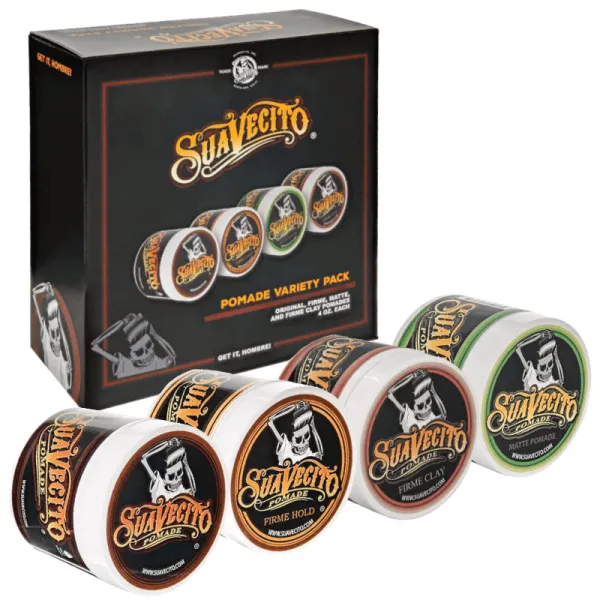 Suavecito - Pomade Variety Pack - Zestaw 4 Pomad Do Włosów 113g