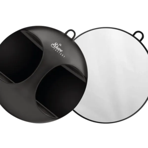 The Shave Factory - Professional Barber Mirror - Okrągłe lusterko fryzjerskie w czarnym kolorze