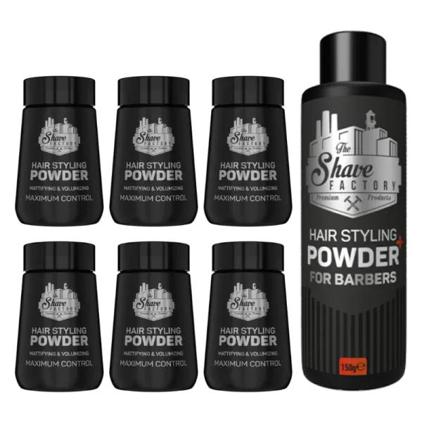The Shave Factory - Hair Styling Powder Salon Pack - Puder do stylizacji włosów 6x20g + Salon Size 150g