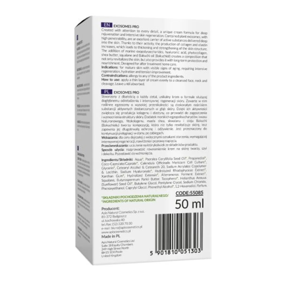 APIS - HOME TERAPIS Biostymulujący krem z roślinnymi egzosomami i egzopolisacharydami morskimi 50ml