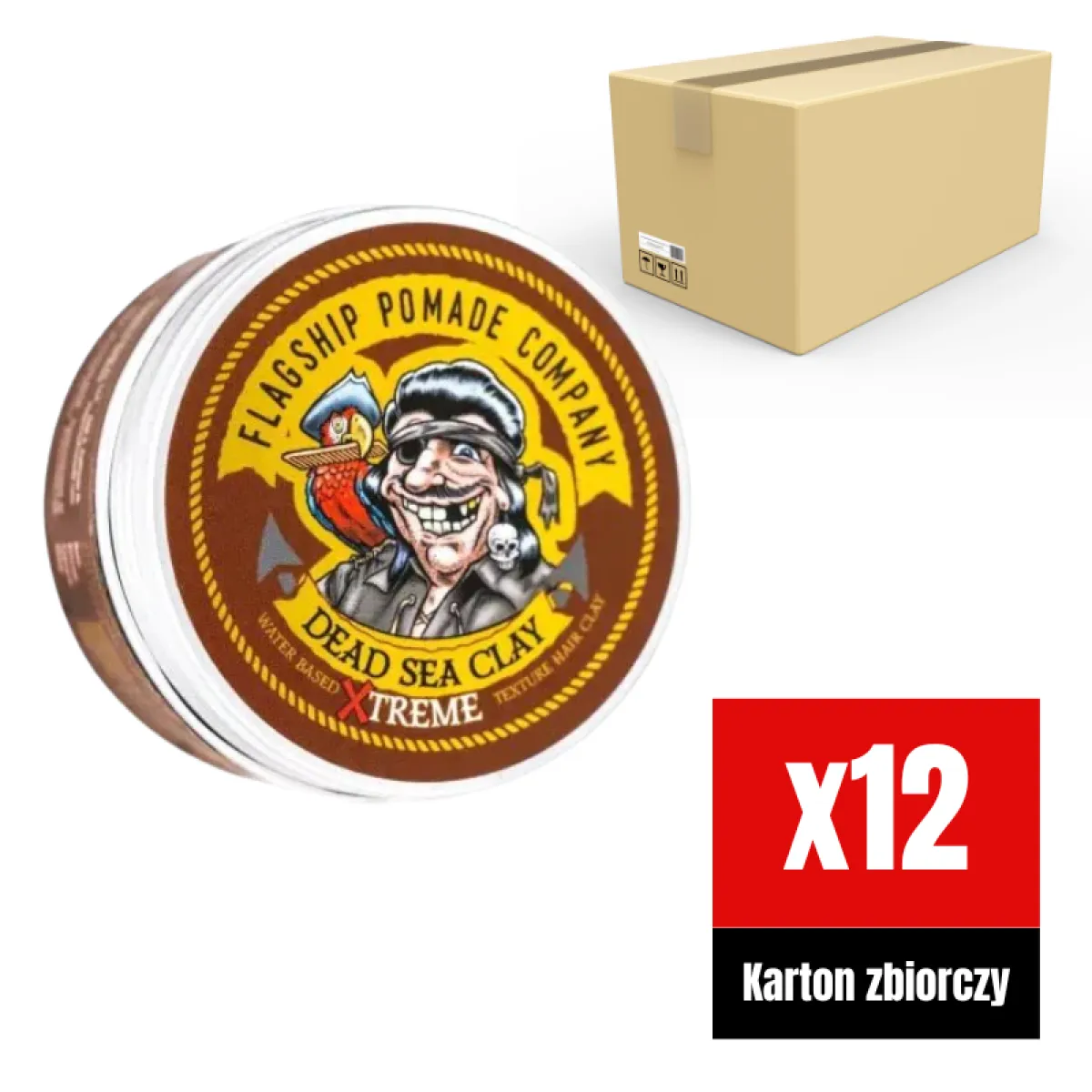 Flagship - Blackship -  Dead Sea Clay Xtreme Hair Clay Pomade - Glinka do włosów KARTON 12x96g