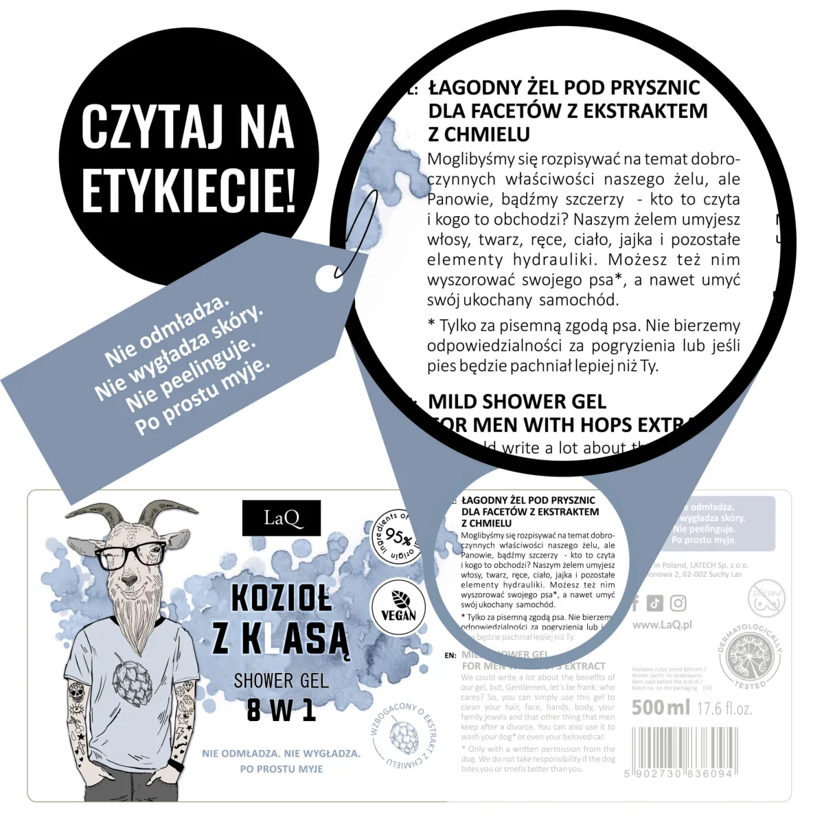 LaQ - Kozioł z Klasą - 8w1 Żel pod prysznic 300ml