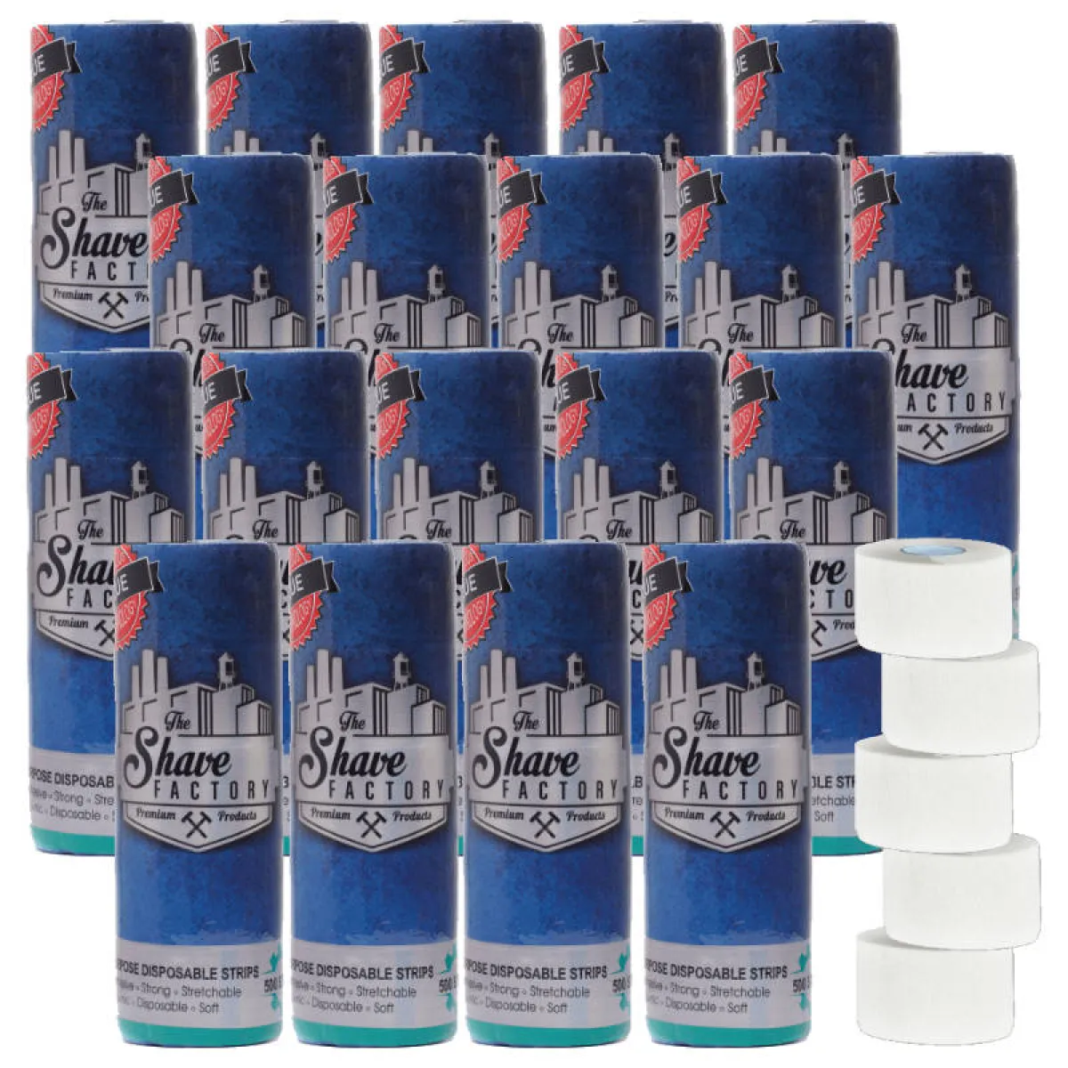 The Shave Factory - Premium Neck Strip - Kryza, paczka kołnierzyki fryzjerskie w białym kolorze PAKIET 20x 500szt.