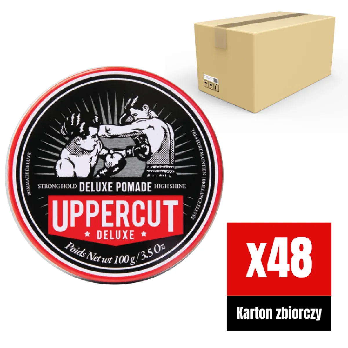 Uppercut Deluxe - Deluxe Pomade - Wodna pomada do włosów KARTON 48x100g