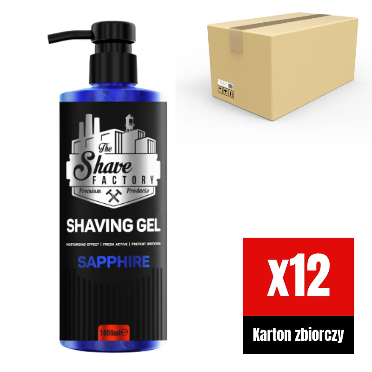 The Shave Factory - Sapphire Shaving Gel - Żel do golenia KARTON 12x1000ml