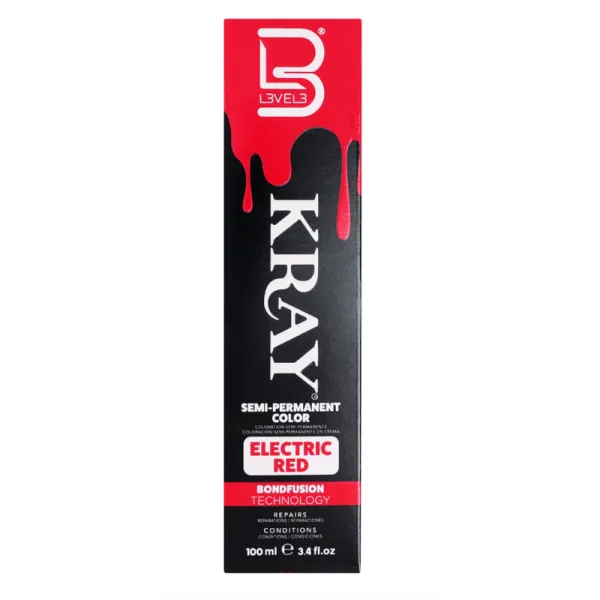 L3VEL3 - Kray Color Electric Red- Półtrwała farba w kolorze czerwonym 100ml