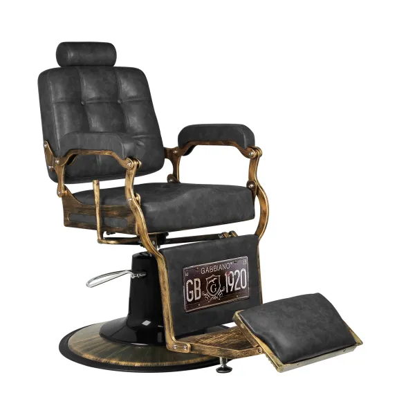 Fotel barberski Gabbiano Boss HD """"Old Leather"""" czarny