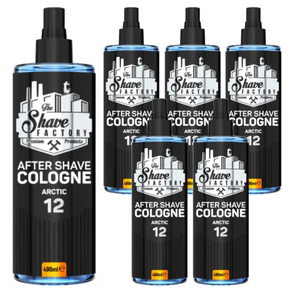 The Shave Factory - Arctic 12 After Shave Cologne Spray - Perfumowana Woda Kolońska po Goleniu - Pakiet 6x400ml