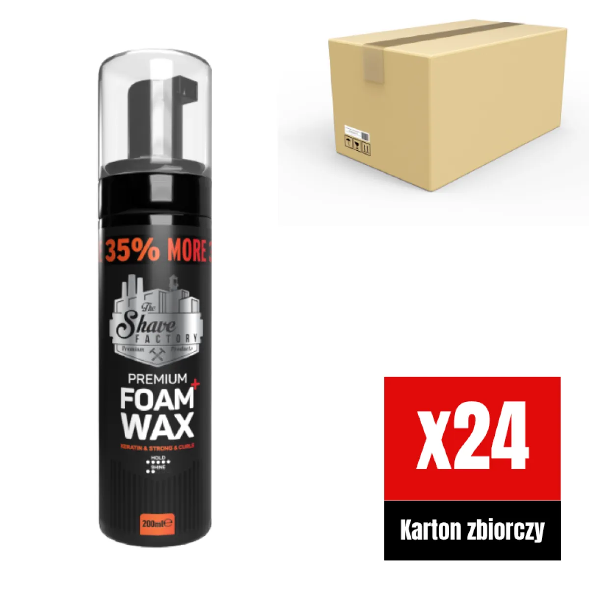 The Shave Factory - Foam Wax - Wosk w piance do włosów KARTON 24x200ml