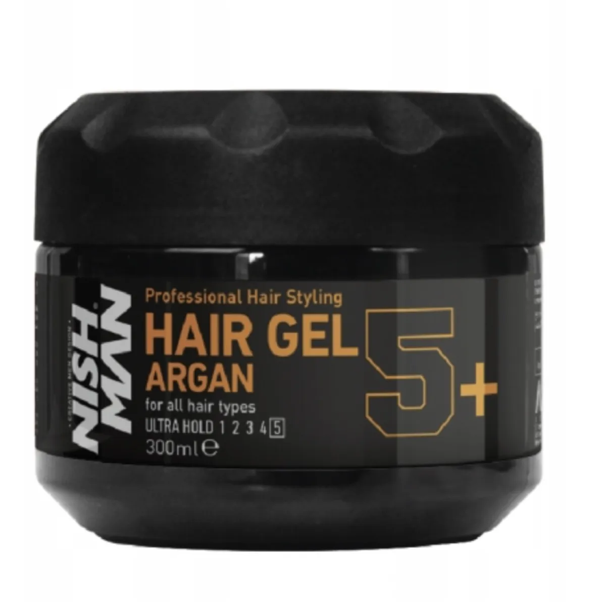 Nishman - 5+ Hair Gel Gum Effect, Argan - Żel do włosów z efektem gumy 300ml