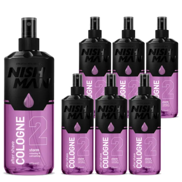 Nishman - 02 Storm - Aftershave, Woda po goleniu 400ml PAKIET 6+1
