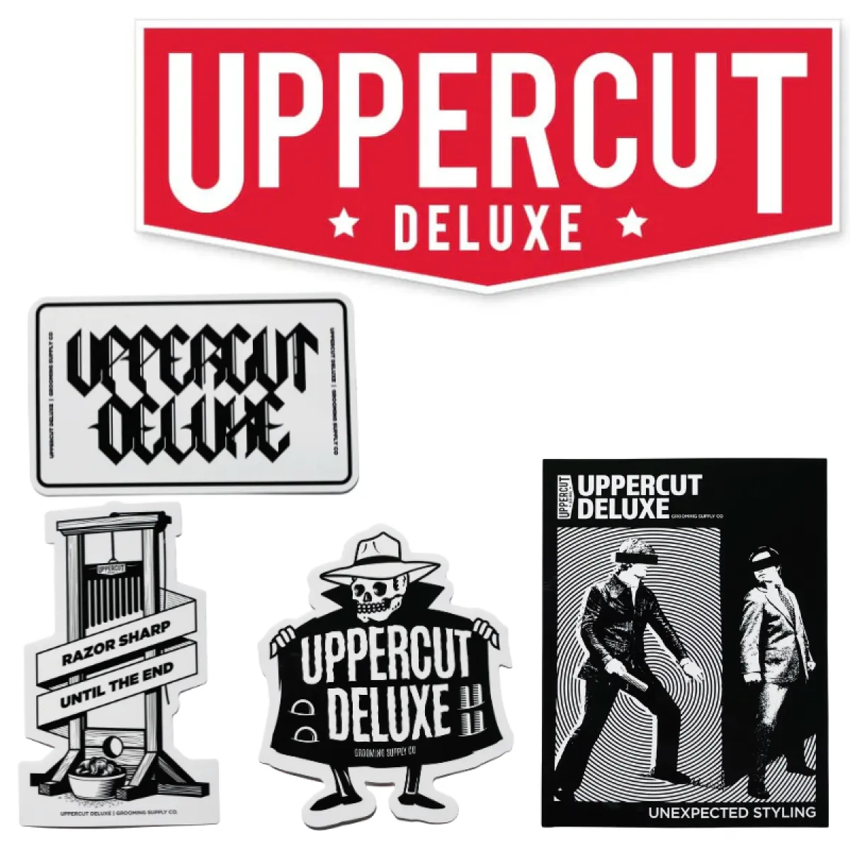 Uppercut Deluxe - Sticker Pack - Gothic & Red Logo - Naklejki