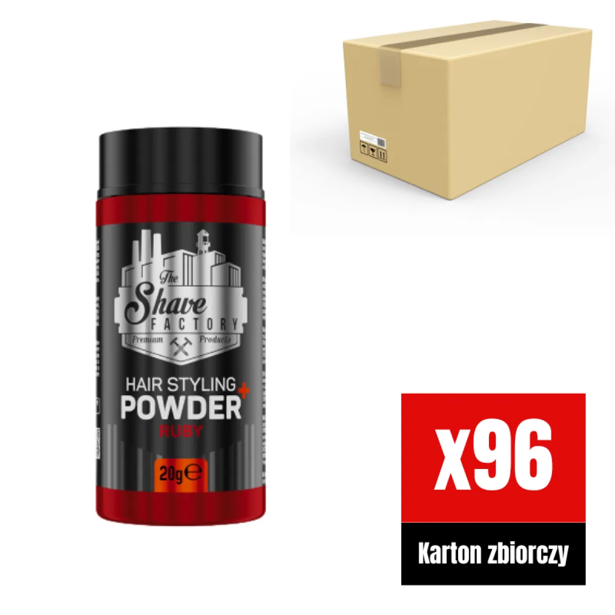 The Shave Factory - Ruby Hair Styling Powder - Puder do Stylizacji Włosów KARTON 96x20g