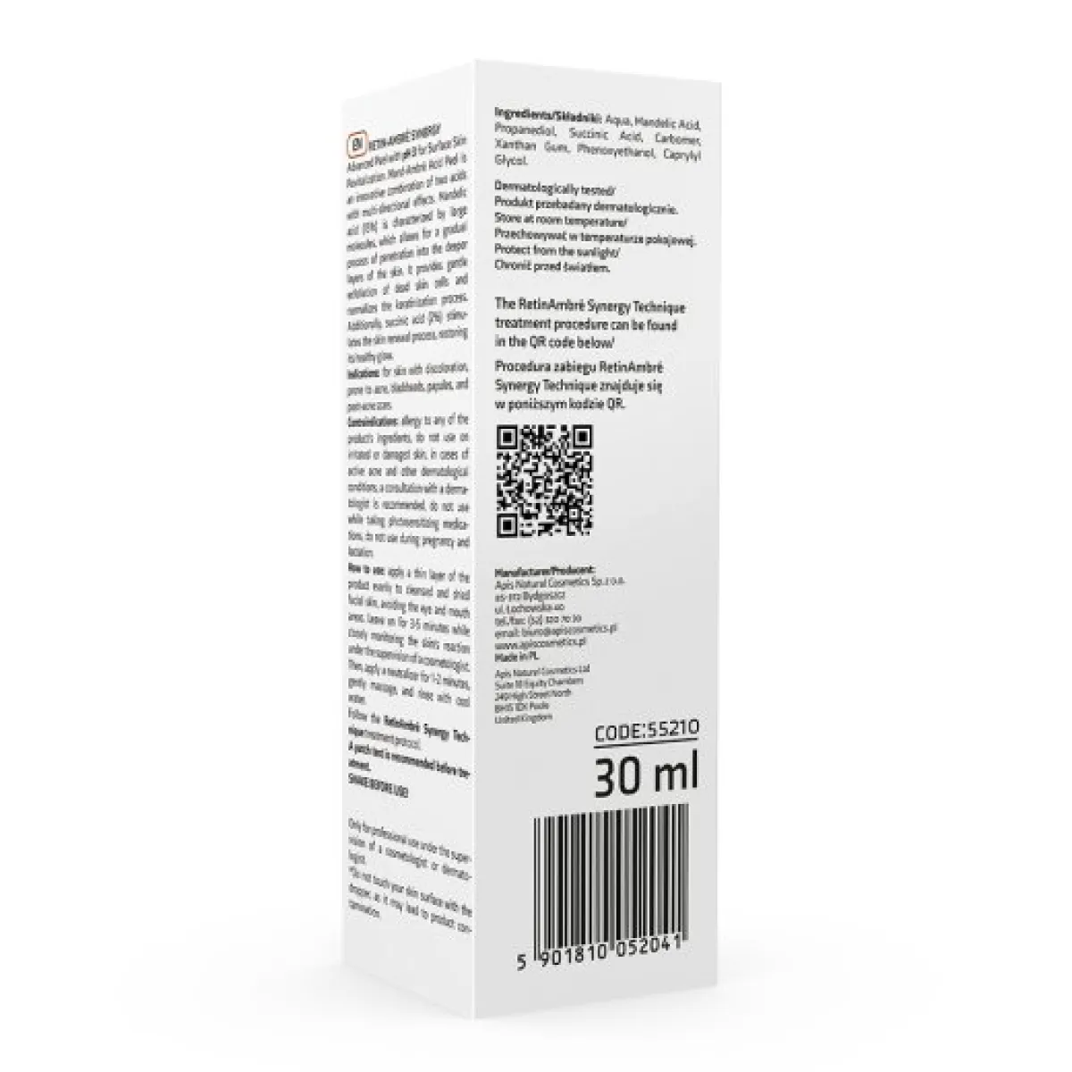 Apis - RETIN-AMBRE SYNERGY Mand-Ambré Acid Peel Kwas migdałowy 15% & Kwas bursztynowy 2% 30ml