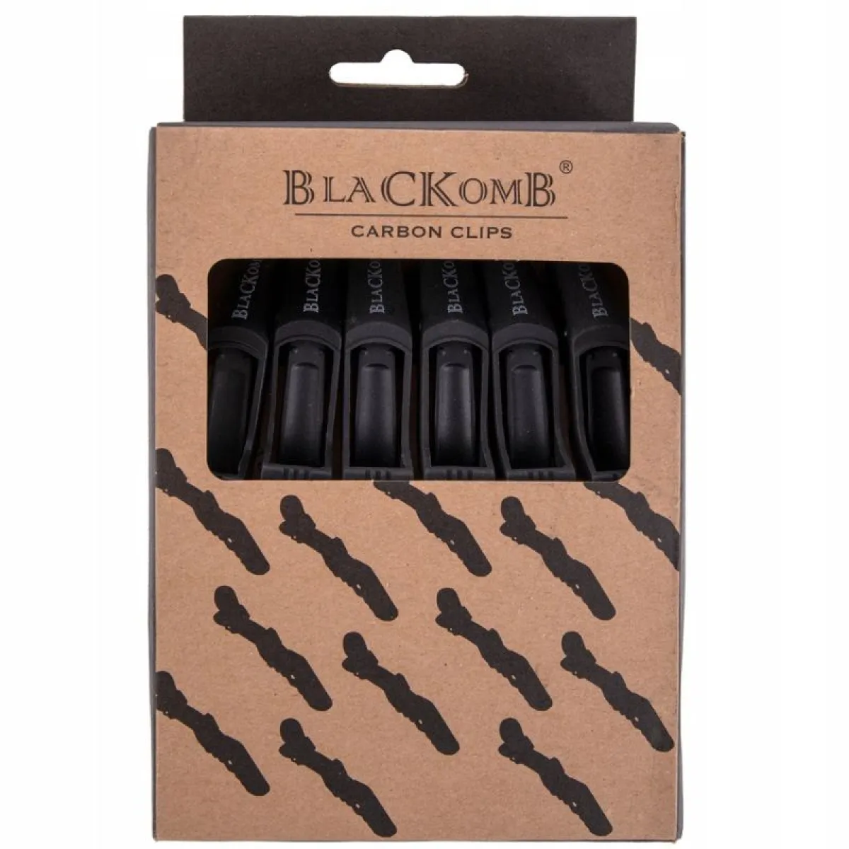 BlaCKomB - Carbon Clips - Klipsy, klamry do włosów, krokodylki karbonowe 6szt.