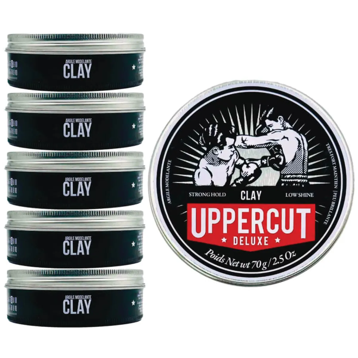 Uppercut Deluxe - Pakiet Clay Pomade - Wodna pomada do włosów 6 szt.