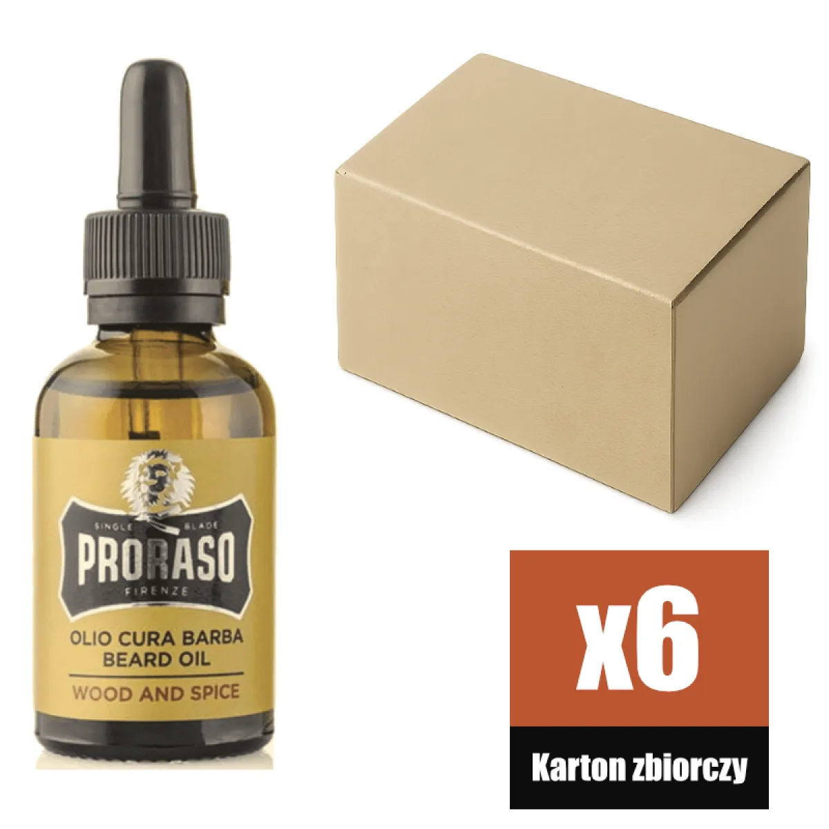 Proraso - Wood & Spice - Olejek do brody KARTON 6x30ml
