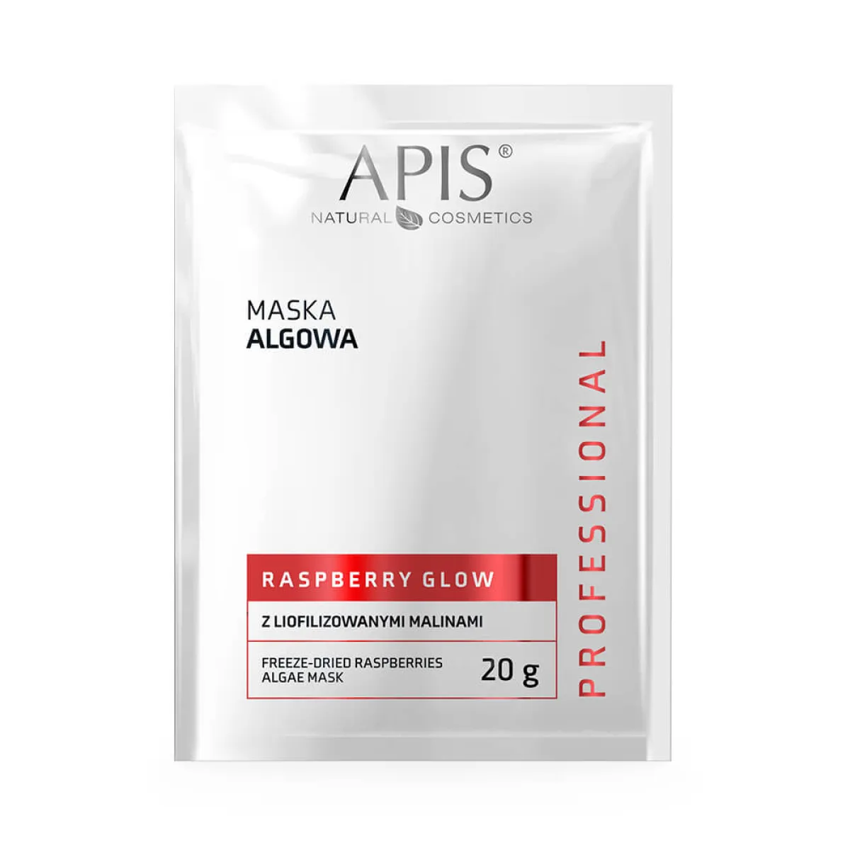 Apis - Raspberry Glow - Maska do twarzy, algowa z liofilizowanymi malinami 20g