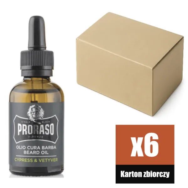 Proraso - Cypress & Vetyver - Olejek do brody KARTON 6x30ml