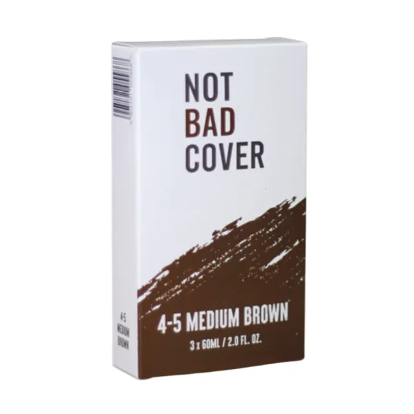 Not Bad Stuff - Not Bad Cover - Odsiwiacz do włosów i brody, (4-5) medium brown 3x60ml