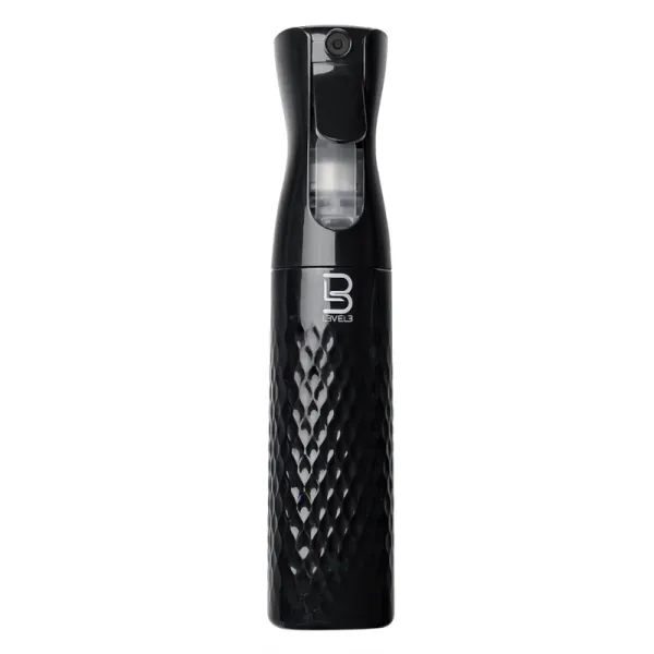 L3VEL3 - Spray Bottle Black - Czarny Spray fryzjerski rozpylacz do wody 300ml
