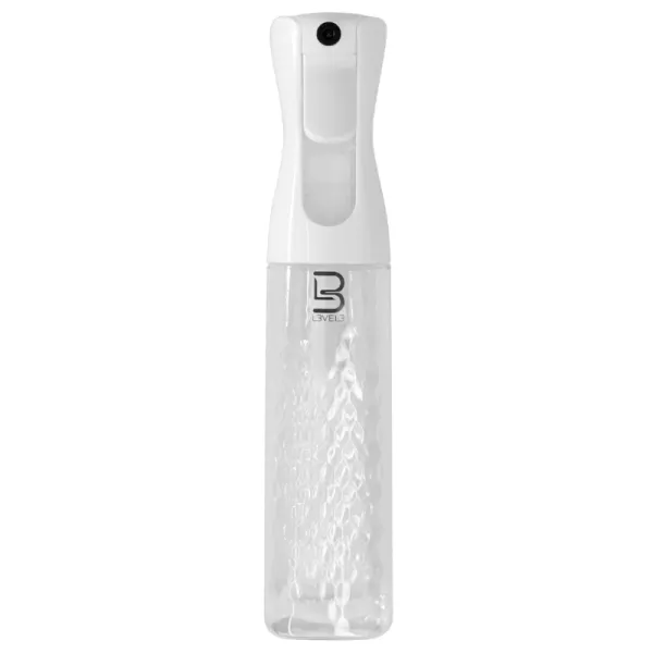 L3VEL3 - Spray Bottle Clear - Biały/Bezbarwny Spray fryzjerski rozpylacz do wody 300ml