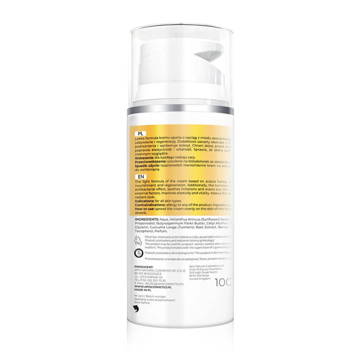 Apis - Bogactwo Miodu - Nawilżający krem do twarzy z miodem i kurkumą 100ml