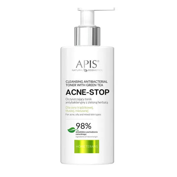 Apis - Acne-Stop Home Terapis - Oczyszczający tonik antybakteryjny z zieloną herbatą 300ml