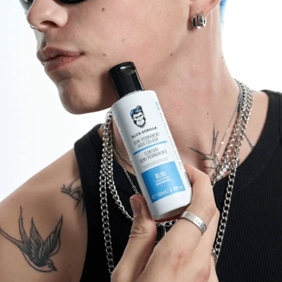 Slick Gorilla - Semi Permanent Hair Colour, Blue - Męska farba w niebieskim kolorze do włosów rozjaśnianych 100ml